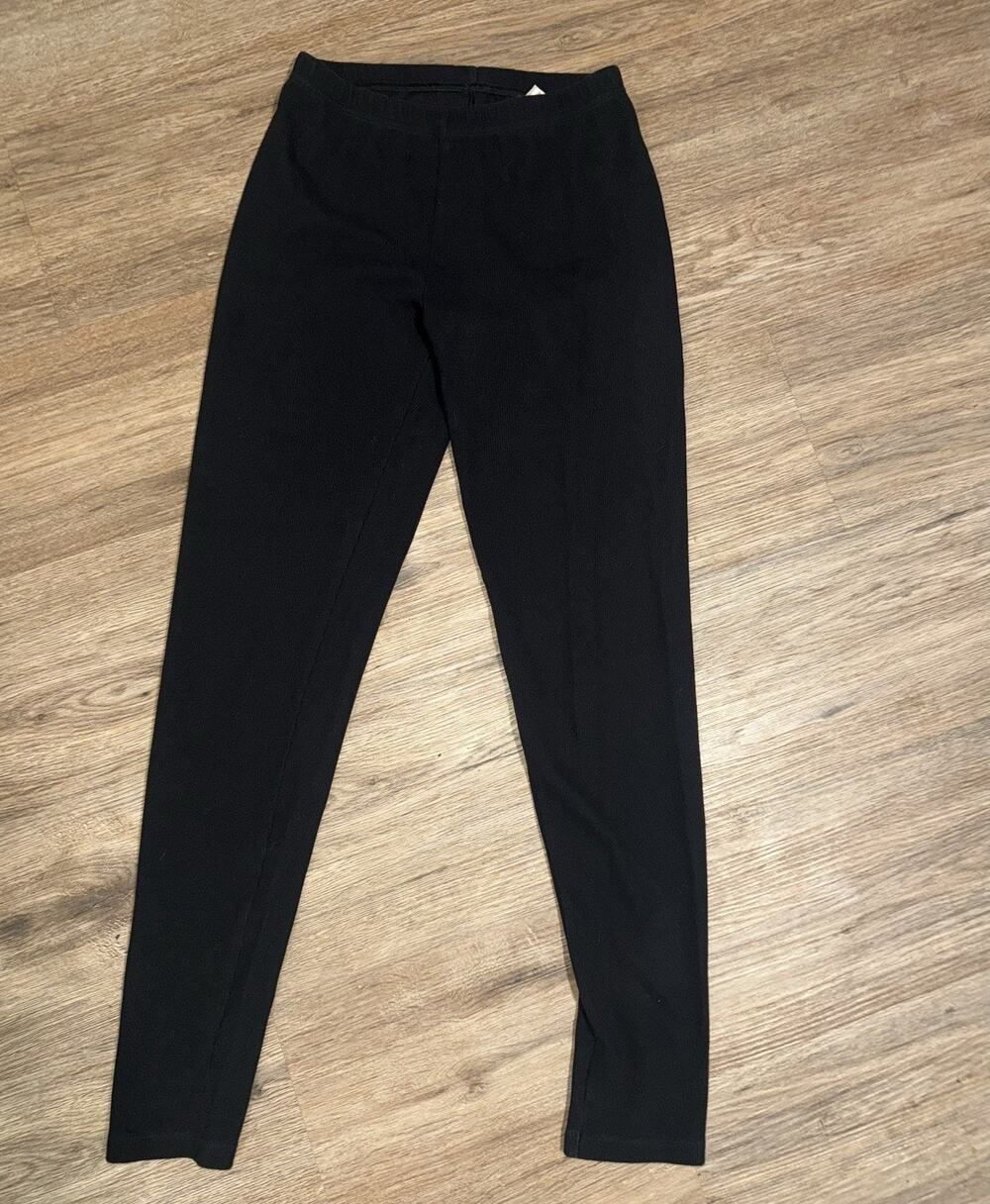 Uniqlo Waffle Knit Leggings Black Thermal Pants 271-419402 Women’s Small